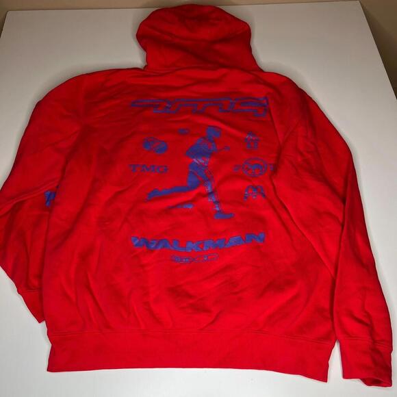 TMG Tiny Meat Gang Walkman Hoodie Red Blue Graphic Pullover Men’s XL Official - Picture 1 of 11